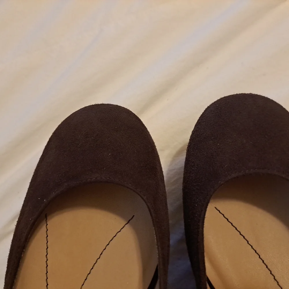 KATE SPADE AUTH $399  Brown Leather Abigail Platform Wedge Pumps 9 Likenew